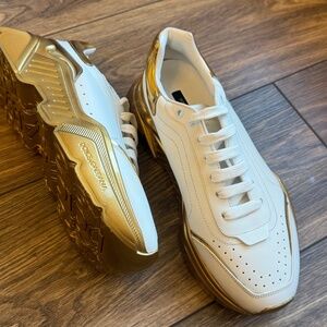 DOLCE & GABBANA Shoes White Gold Daymaster Low Top Sneakers